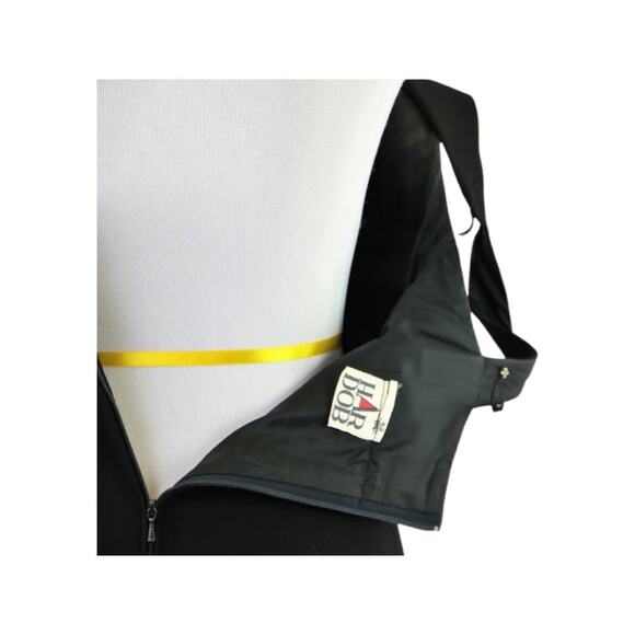 Vintage 70s Black Evening Gown Metallic Waistband HARDOB Euro 42/Med - Picture 6 of 6